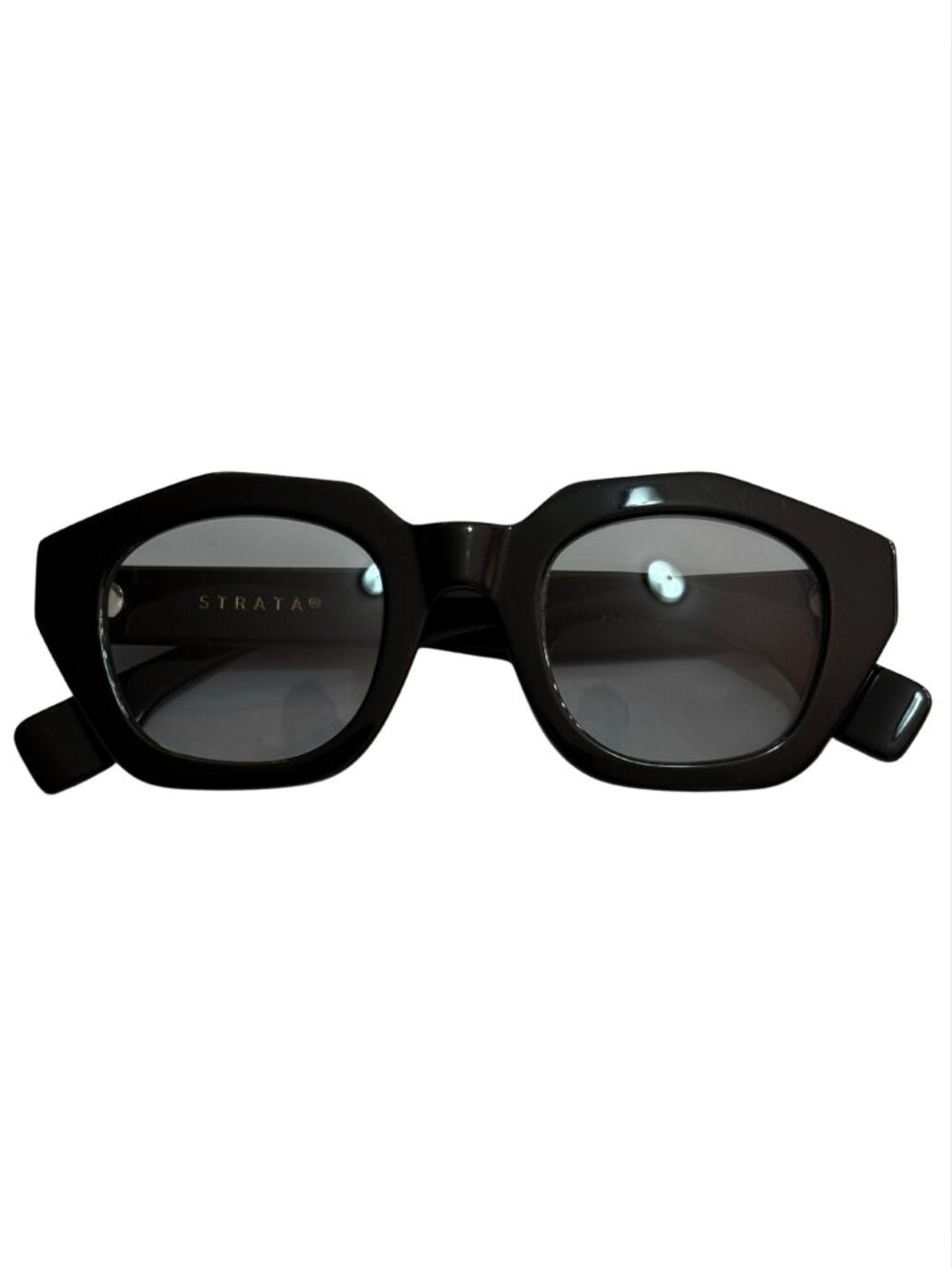 Strata Amplify Black Italian Sunglasses Blue Lens GUC $200
